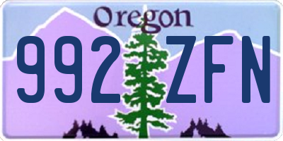 OR license plate 992ZFN