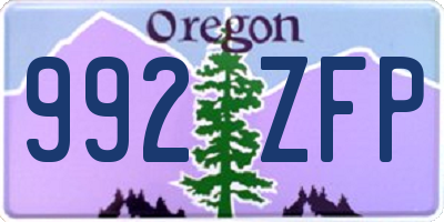 OR license plate 992ZFP