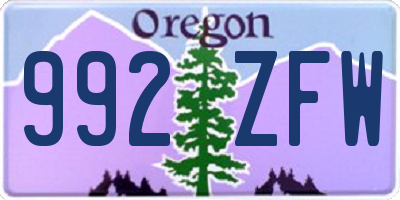 OR license plate 992ZFW