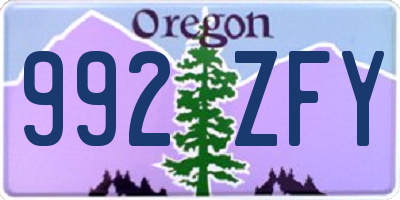 OR license plate 992ZFY