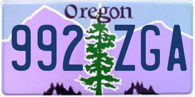 OR license plate 992ZGA