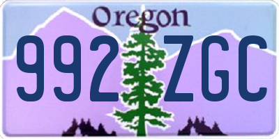 OR license plate 992ZGC