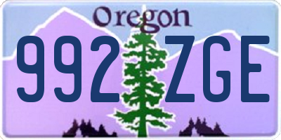 OR license plate 992ZGE