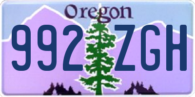 OR license plate 992ZGH