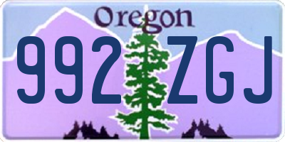 OR license plate 992ZGJ