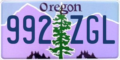 OR license plate 992ZGL
