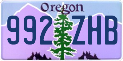 OR license plate 992ZHB
