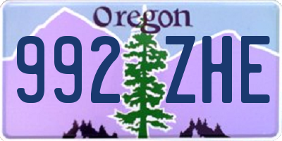 OR license plate 992ZHE