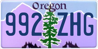 OR license plate 992ZHG