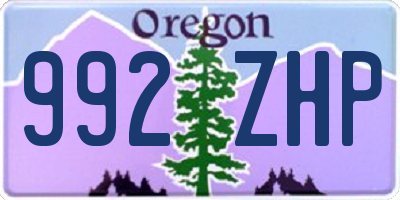 OR license plate 992ZHP