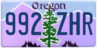 OR license plate 992ZHR