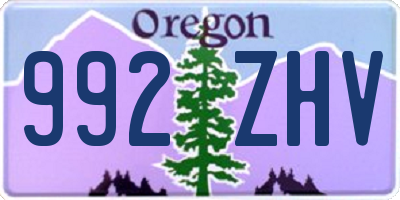 OR license plate 992ZHV