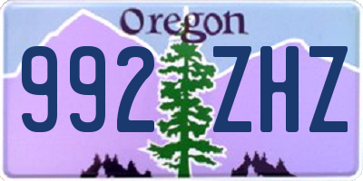 OR license plate 992ZHZ