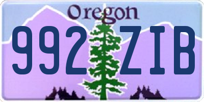 OR license plate 992ZIB