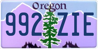 OR license plate 992ZIE