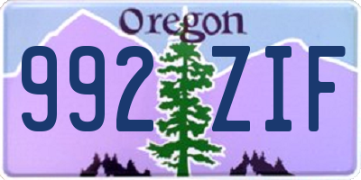 OR license plate 992ZIF