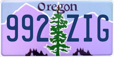 OR license plate 992ZIG