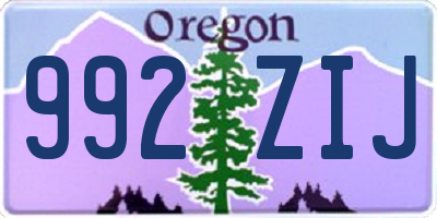 OR license plate 992ZIJ