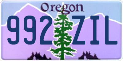 OR license plate 992ZIL