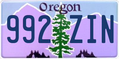OR license plate 992ZIN
