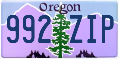 OR license plate 992ZIP
