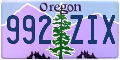 OR license plate 992ZIX