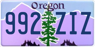 OR license plate 992ZIZ
