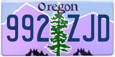 OR license plate 992ZJD