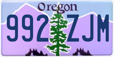 OR license plate 992ZJM