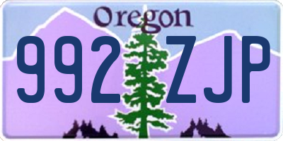 OR license plate 992ZJP