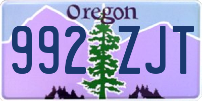 OR license plate 992ZJT