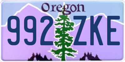 OR license plate 992ZKE