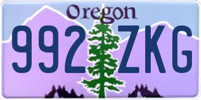 OR license plate 992ZKG