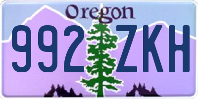 OR license plate 992ZKH