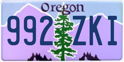 OR license plate 992ZKI