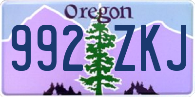 OR license plate 992ZKJ