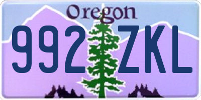 OR license plate 992ZKL