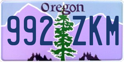 OR license plate 992ZKM