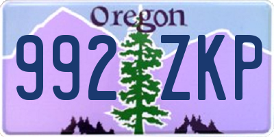 OR license plate 992ZKP