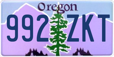 OR license plate 992ZKT