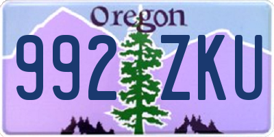 OR license plate 992ZKU