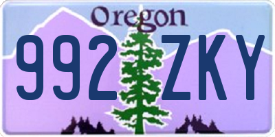 OR license plate 992ZKY