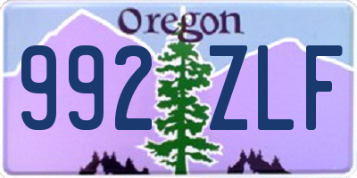 OR license plate 992ZLF