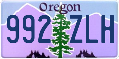 OR license plate 992ZLH