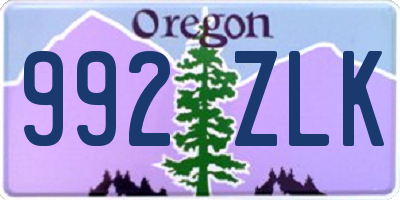 OR license plate 992ZLK