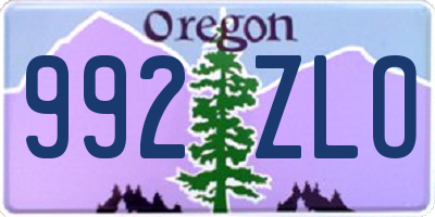 OR license plate 992ZLO