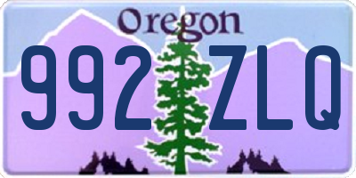 OR license plate 992ZLQ