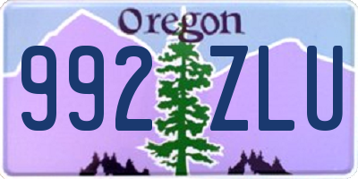 OR license plate 992ZLU