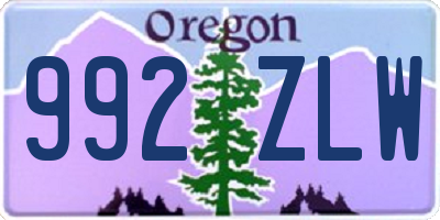 OR license plate 992ZLW