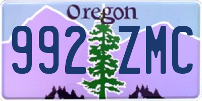 OR license plate 992ZMC